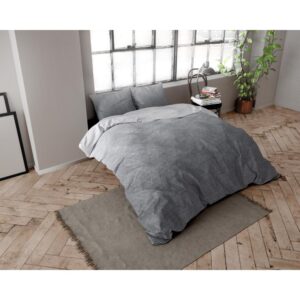 Flanellist voodipesukomplekt QUINN 100% puuvill, tumehall