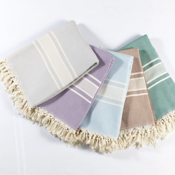 Narmastega pleed, voodikate helehall 100% premium puuvill - Image 4
