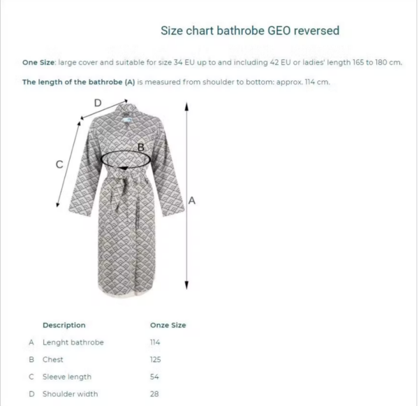 Vannimantel GEO unisex 100% orgaaniline puuvill, hall extra pikk ZusenZomer - Image 3