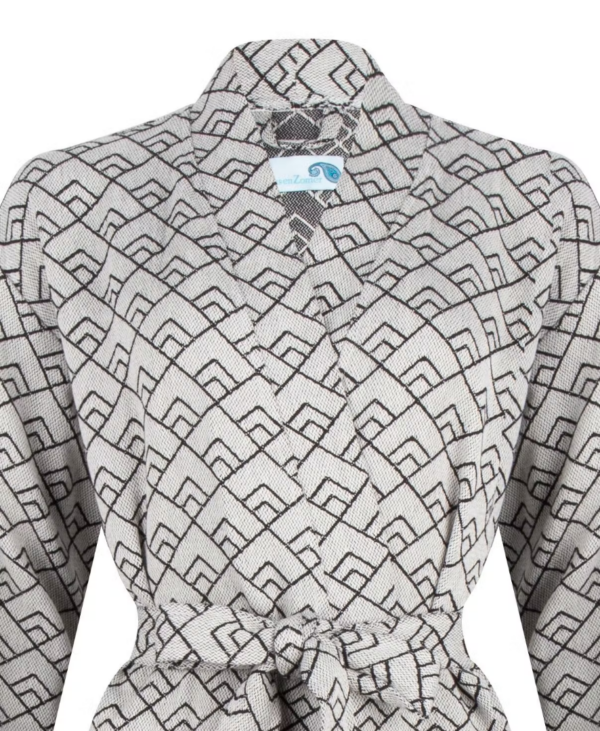 Vannimantel GEO unisex 100% orgaaniline puuvill, hall extra pikk ZusenZomer - Image 5