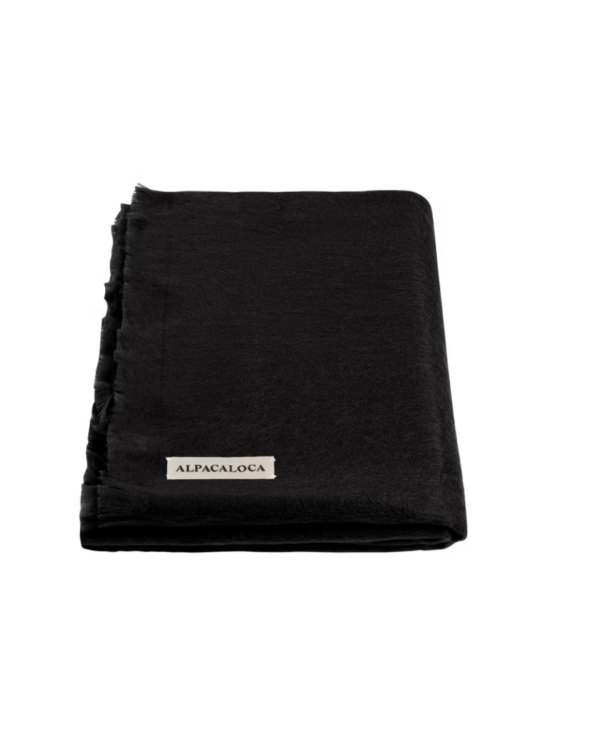Alpaka villast sall 200x30cm, must