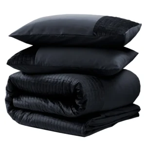 Voodipesukomplekt VELVET BAND 100% mikrofiiber, must