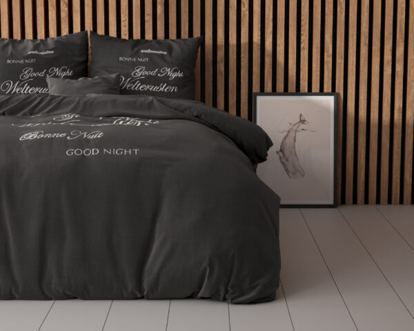 Voodipesukomplekt GOOD NIGHT 100% mikrofiiber, must - Image 5