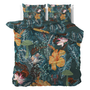 Voodipesukomplekt CALANTHE 100% puuvillasatiin, roheline