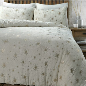 Voodipesukomplekt Glamur Stars Teddy, kreem