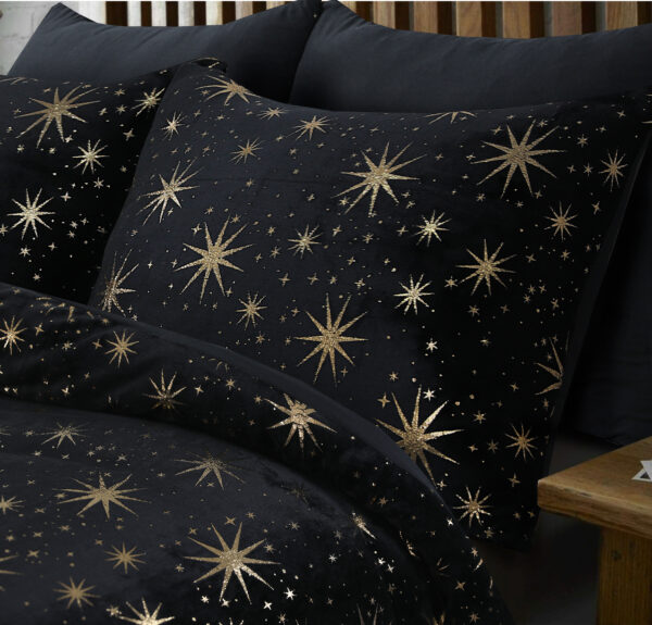 Voodipesukomplekt Glamur Stars Teddy, must - Image 5
