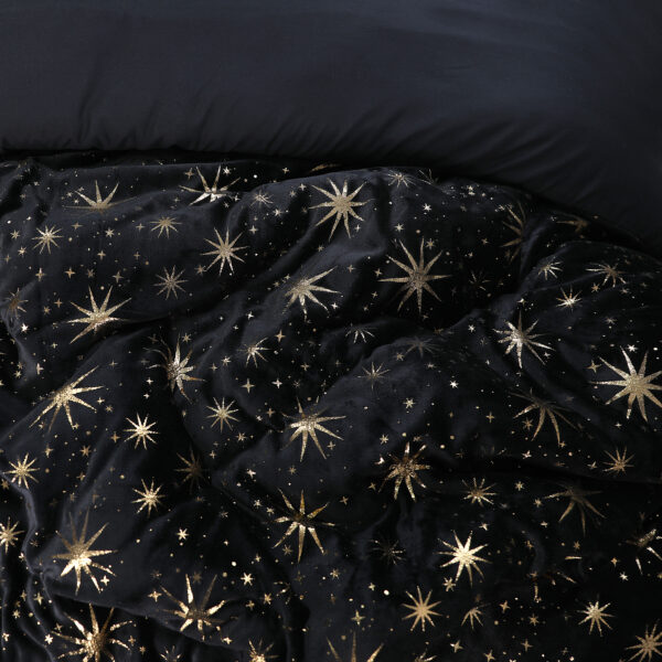 Voodipesukomplekt Glamur Stars Teddy, must - Image 3